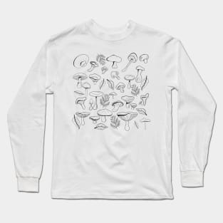 Black and white mushrooms Long Sleeve T-Shirt